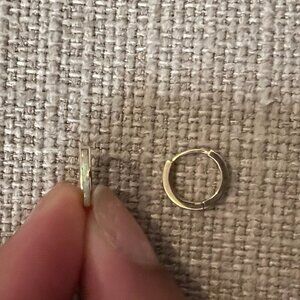 14K gold vermeil Local Eclectic 2mm Mini Opal Hoop Earrings